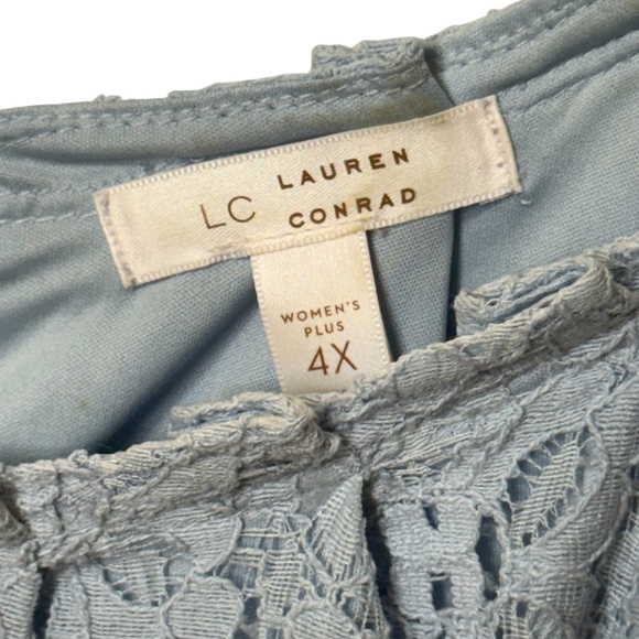 LC Lauren Conrad Light Blue Lace Tunic - Picture 3 of 16